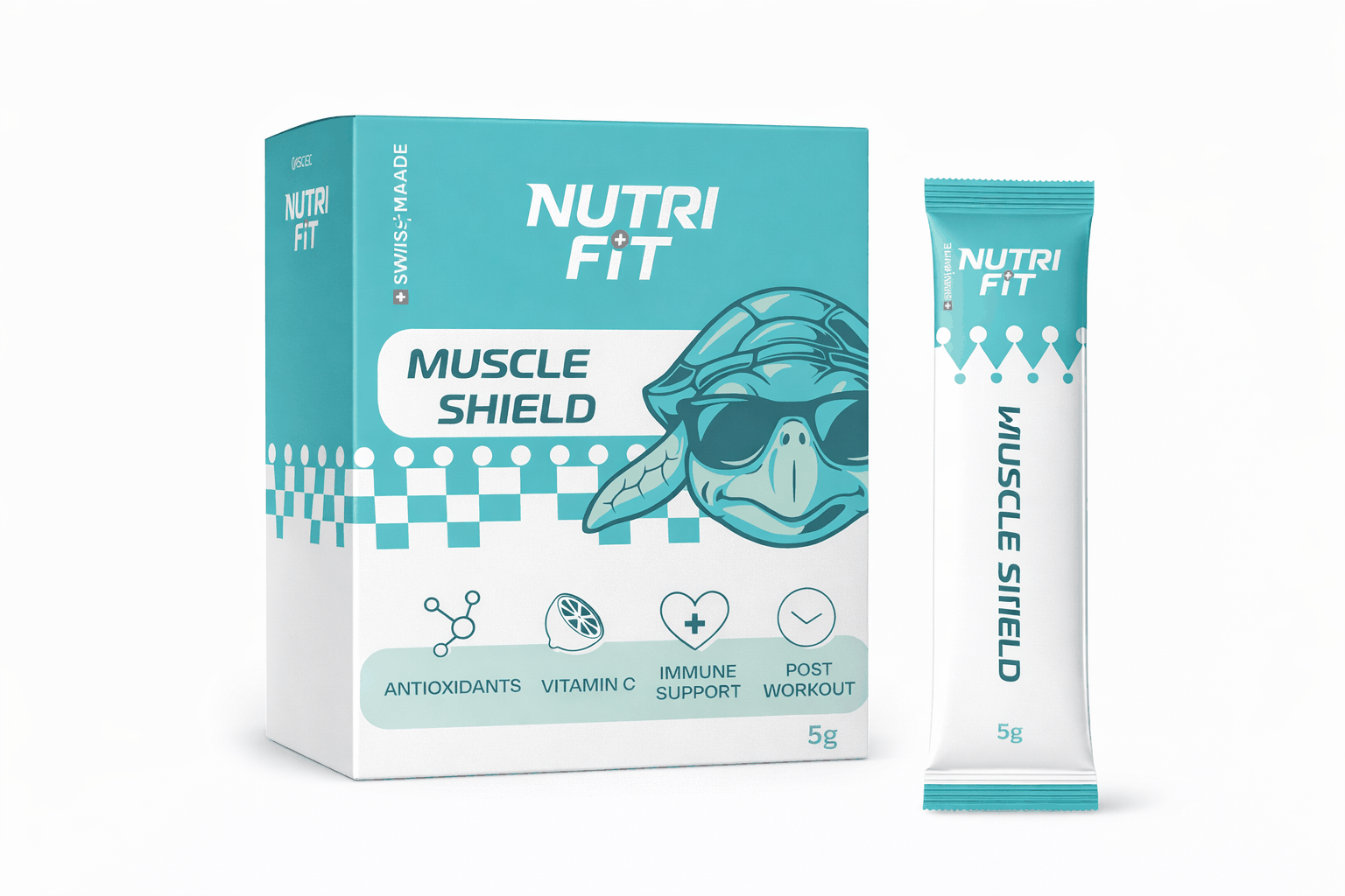 Muscle Shield antioxidant post-workout supplement with blueberry, açaí, and vitamin C for muscle recovery and immune support