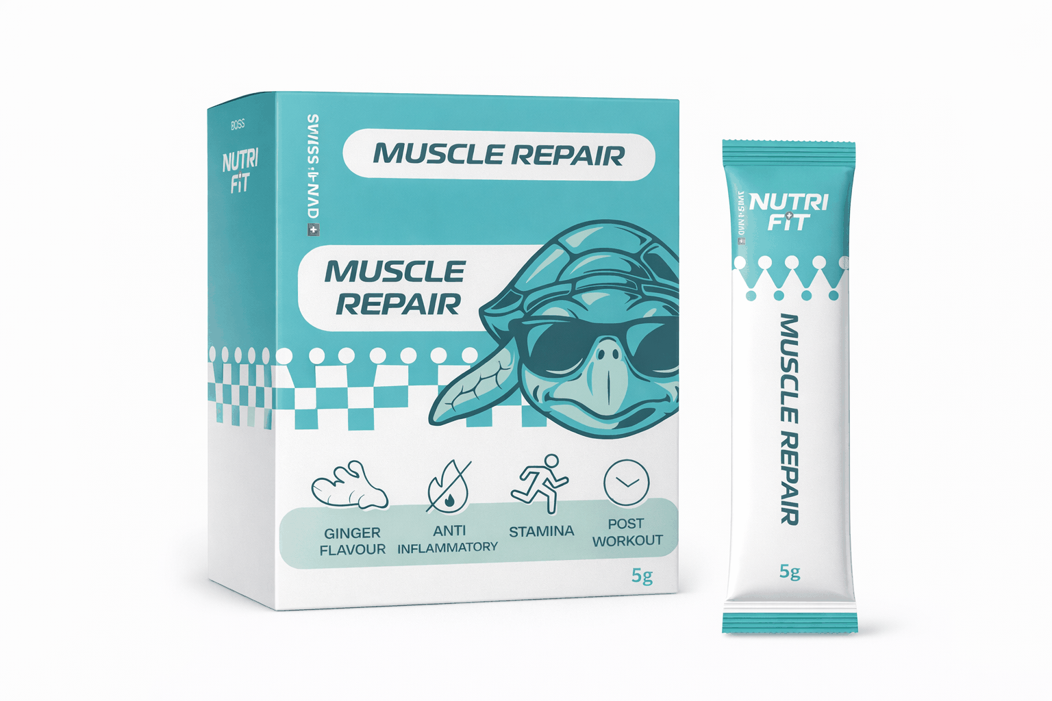 Muscle Repair supplement with maca, ginger, and turmeric for natural muscle recovery and inflammation reduction post-workout.